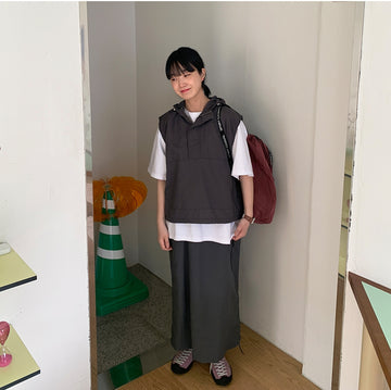 Warmogu Cargo Shirring Long Skirt